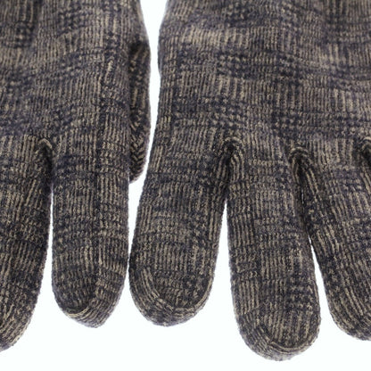 【中古】アルポ ALPO ウール グレンチェック フリースライニング 手袋 グローブ ネイビーxベージュ【 状態ランクB 】【 メンズ 】