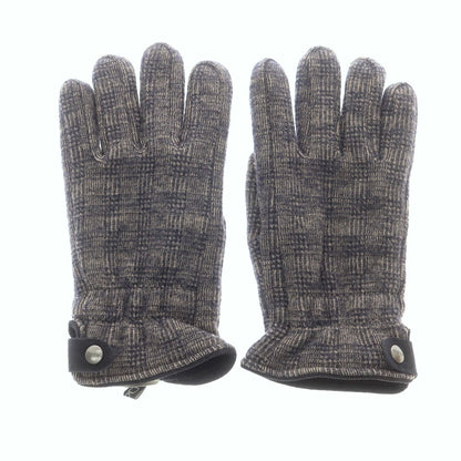 【中古】アルポ ALPO ウール グレンチェック フリースライニング 手袋 グローブ ネイビーxベージュ【 状態ランクB 】【 メンズ 】