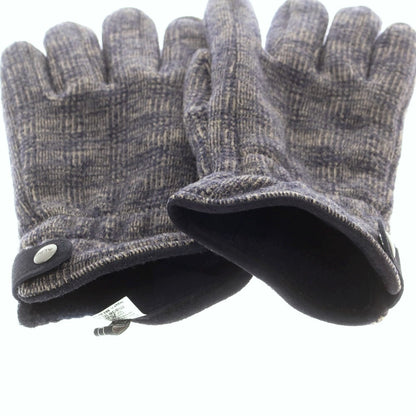 【中古】アルポ ALPO ウール グレンチェック フリースライニング 手袋 グローブ ネイビーxベージュ【 状態ランクB 】【 メンズ 】