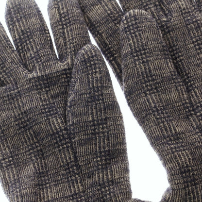 【中古】アルポ ALPO ウール グレンチェック フリースライニング 手袋 グローブ ネイビーxベージュ【 状態ランクB 】【 メンズ 】