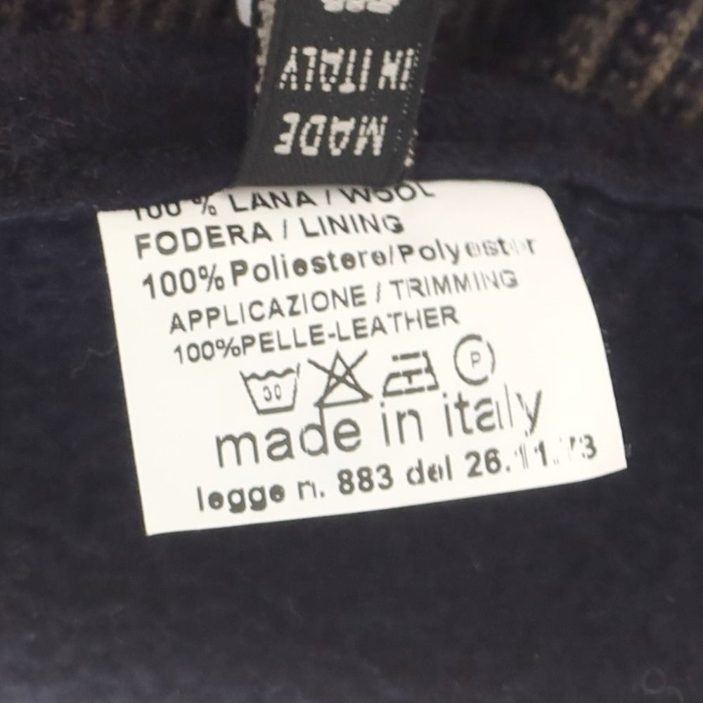 【中古】アルポ ALPO ウール グレンチェック フリースライニング 手袋 グローブ ネイビーxベージュ【 状態ランクB 】【 メンズ 】