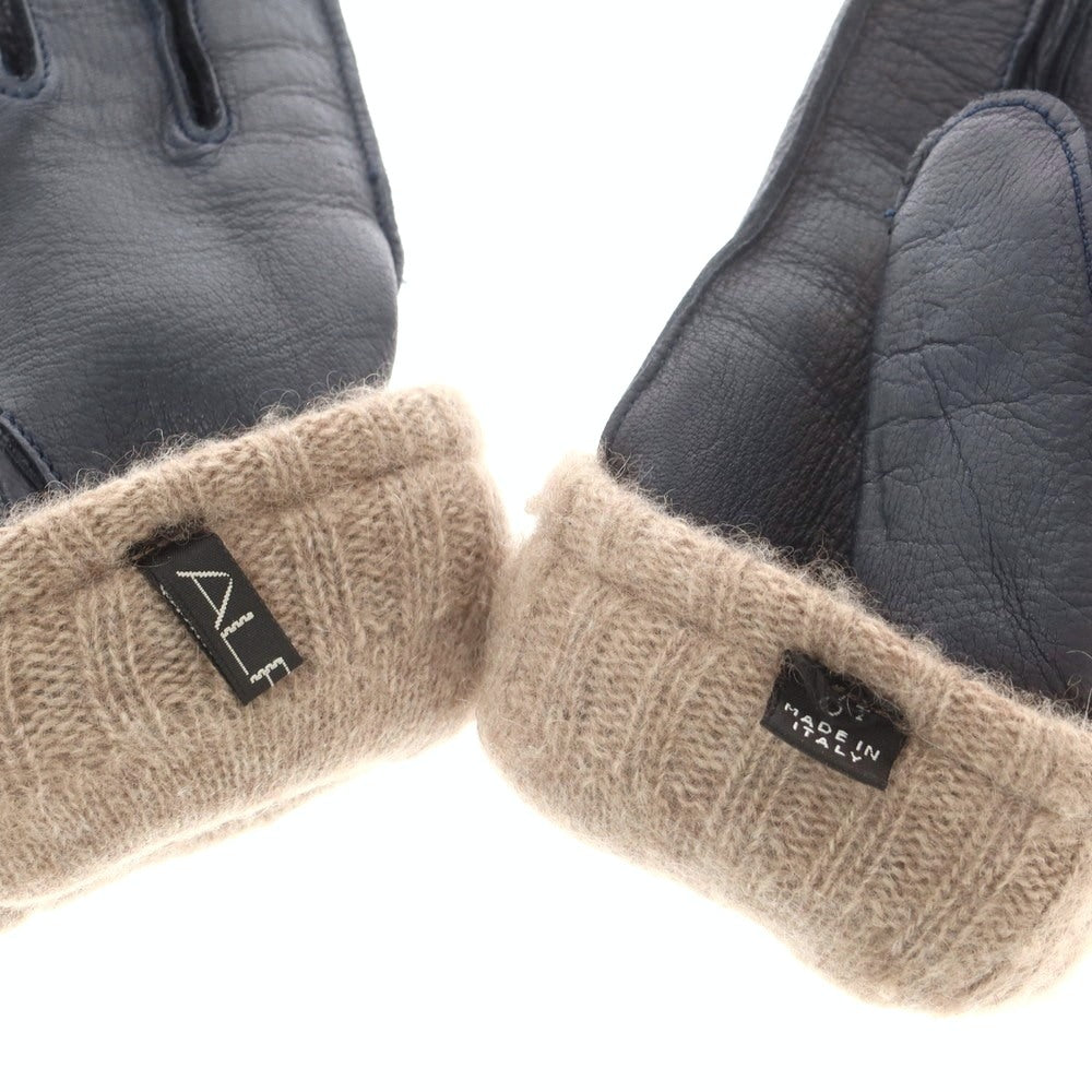 【中古】アルポ ALPO レザー カシミヤライニング 手袋 グローブ ネイビー【 8 1/2 】【 状態ランクB 】【 メンズ 】