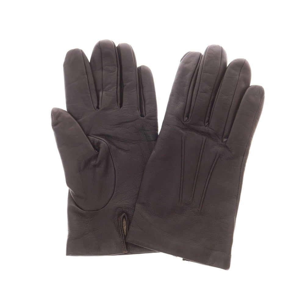 【中古】デンツ DENTS レザー ウール系ライニング 手袋 グローブ ダークブラウン【 状態ランクB 】【 メンズ 】