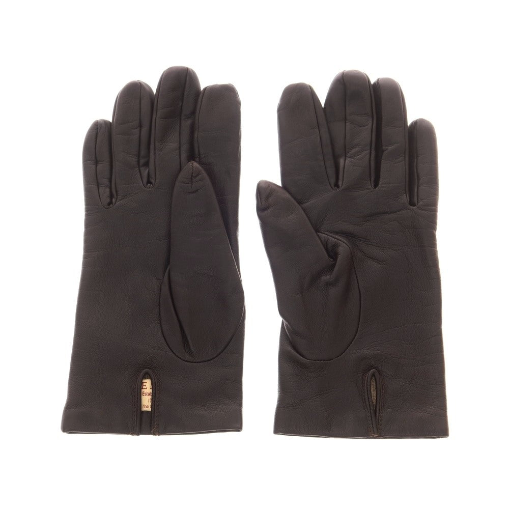 【中古】デンツ DENTS レザー ウール系ライニング 手袋 グローブ ダークブラウン【 状態ランクB 】【 メンズ 】