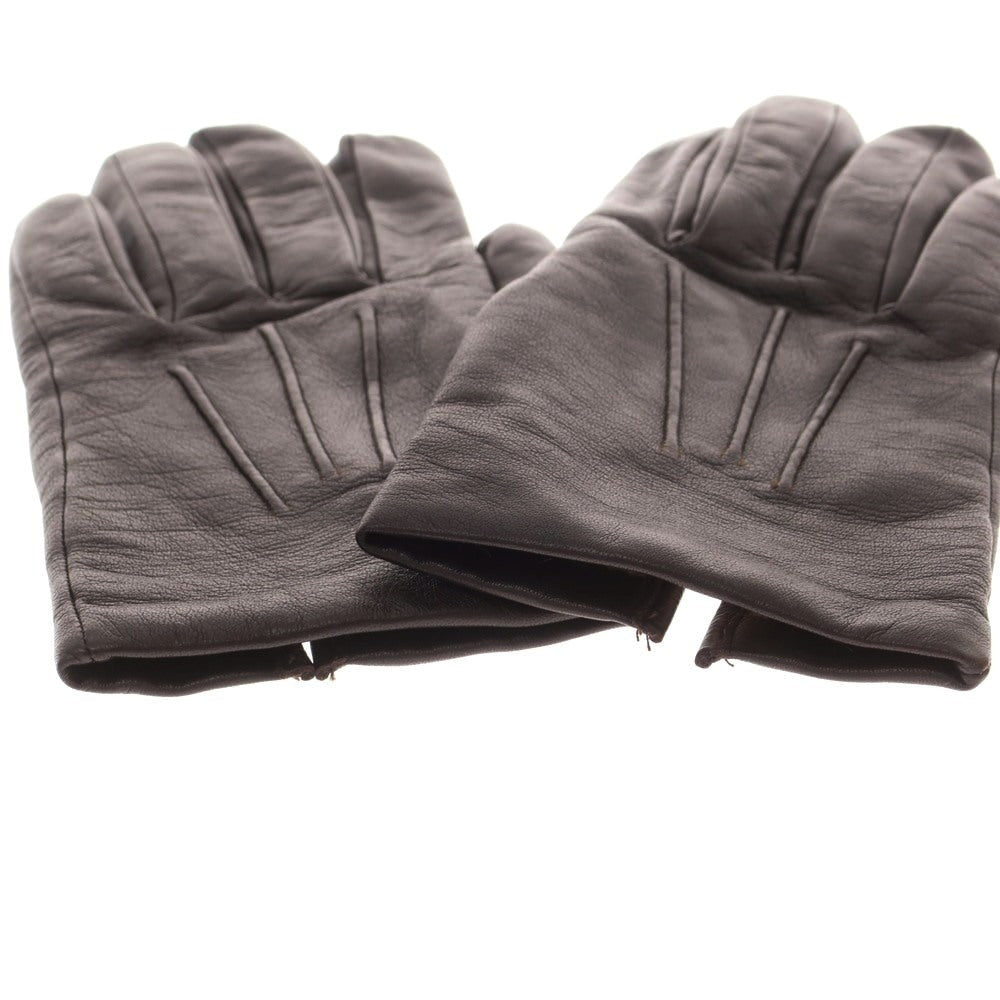 【中古】デンツ DENTS レザー ウール系ライニング 手袋 グローブ ダークブラウン【 状態ランクB 】【 メンズ 】