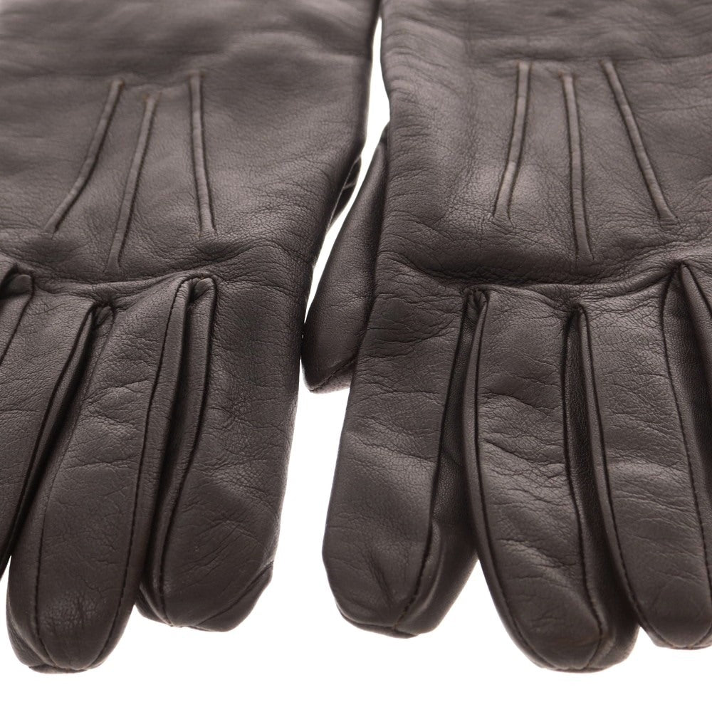 【中古】デンツ DENTS レザー ウール系ライニング 手袋 グローブ ダークブラウン【 状態ランクB 】【 メンズ 】