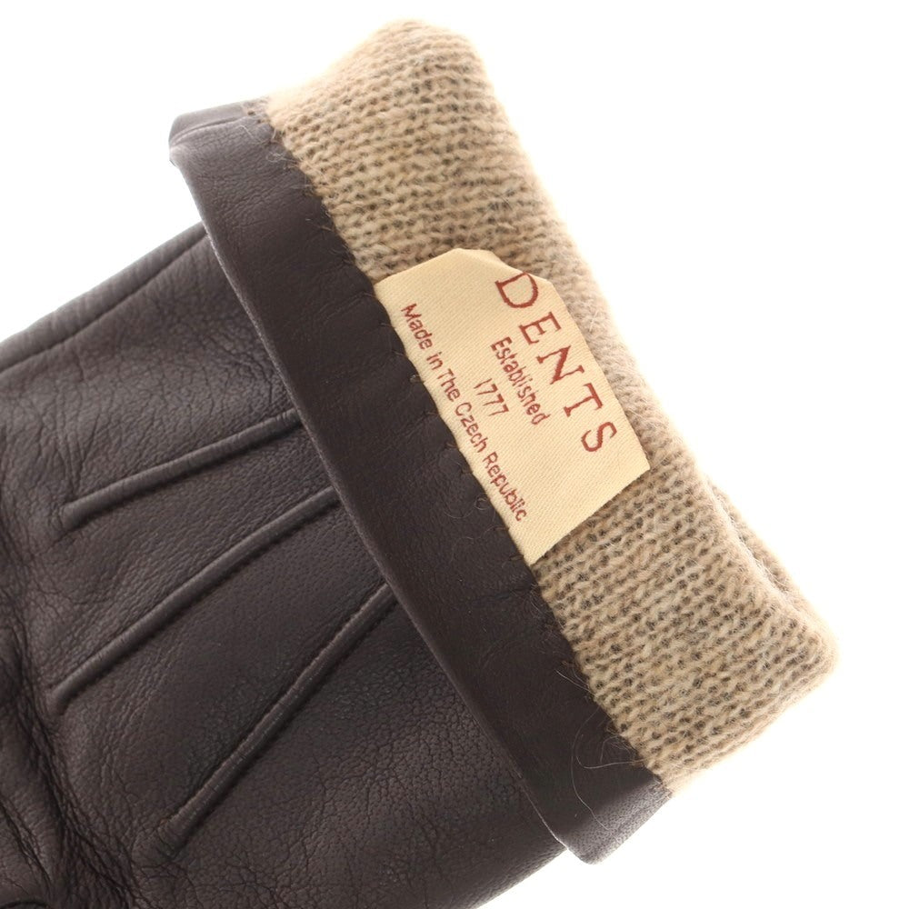 【中古】デンツ DENTS レザー ウール系ライニング 手袋 グローブ ダークブラウン【 状態ランクB 】【 メンズ 】