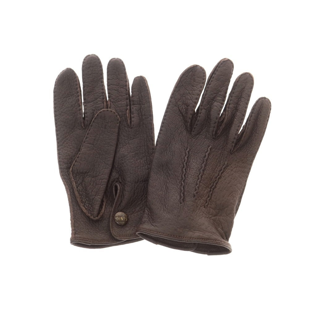 【中古】デンツ DENTS ペッカリーレザー 手袋 グローブ ダークブラウン【 状態ランクB 】【 メンズ 】