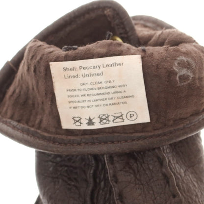 【中古】デンツ DENTS ペッカリーレザー 手袋 グローブ ダークブラウン【 状態ランクB 】【 メンズ 】