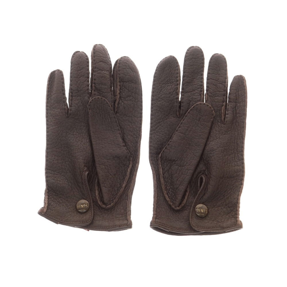 【中古】デンツ DENTS ペッカリーレザー 手袋 グローブ ダークブラウン【 状態ランクB 】【 メンズ 】