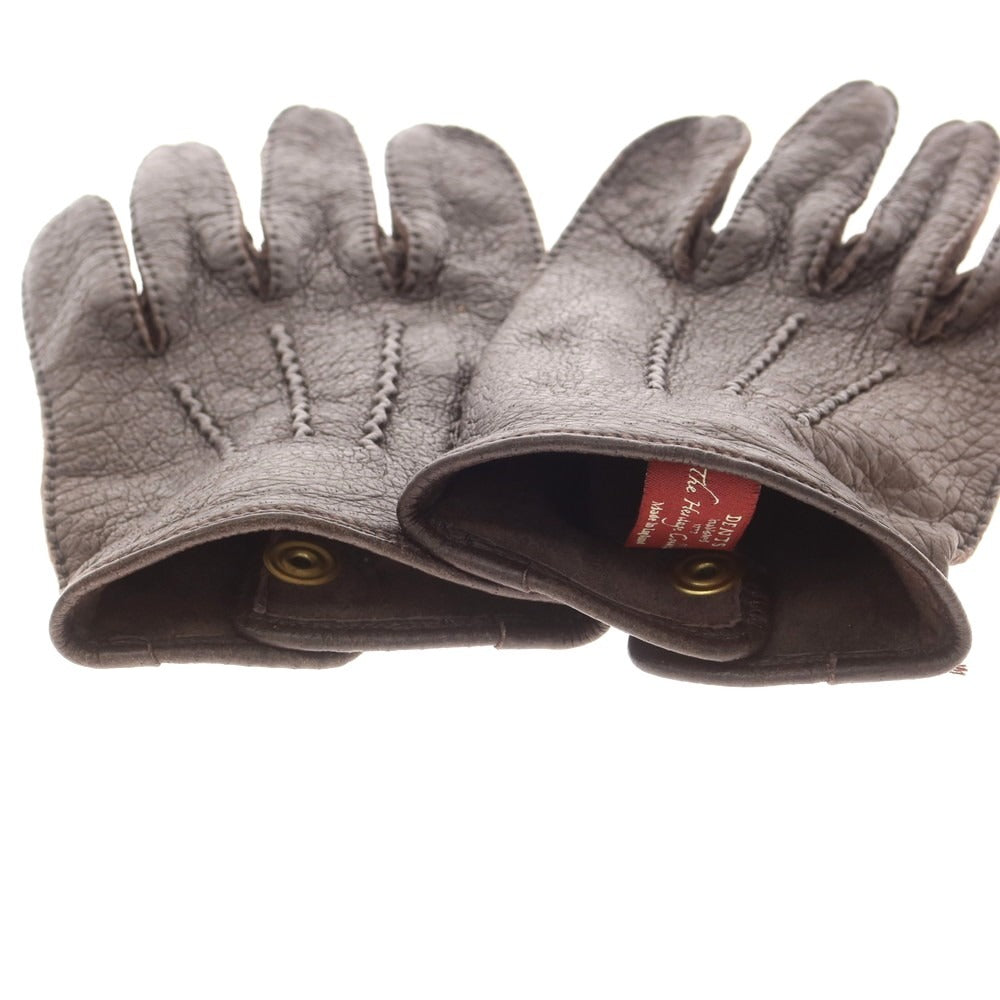 【中古】デンツ DENTS ペッカリーレザー 手袋 グローブ ダークブラウン【 状態ランクB 】【 メンズ 】