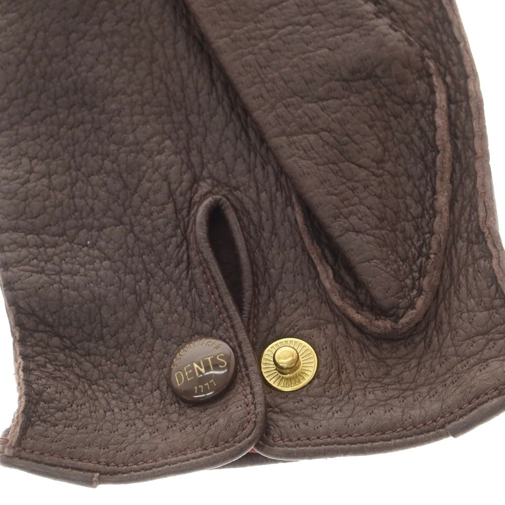 【中古】デンツ DENTS ペッカリーレザー 手袋 グローブ ダークブラウン【 状態ランクB 】【 メンズ 】