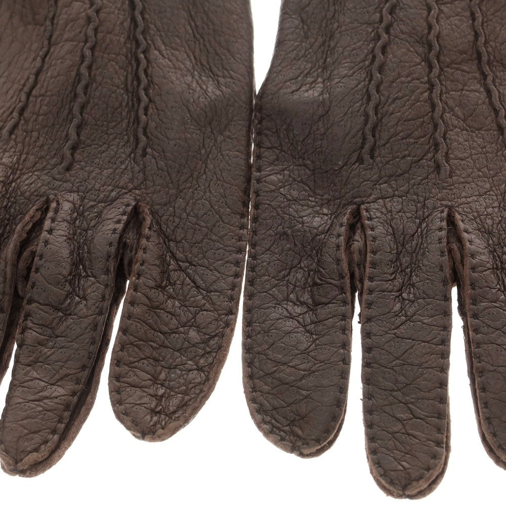 【中古】デンツ DENTS ペッカリーレザー 手袋 グローブ ダークブラウン【 状態ランクB 】【 メンズ 】