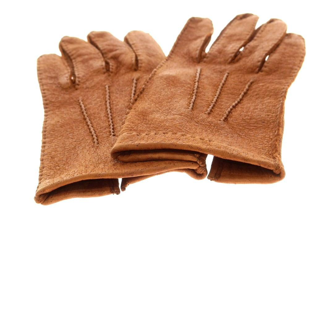 【中古】その他ブランド Brand ペッカリーレザー 手袋 グローブ ライトブラウン【 8 】【 状態ランクB 】【 メンズ 】