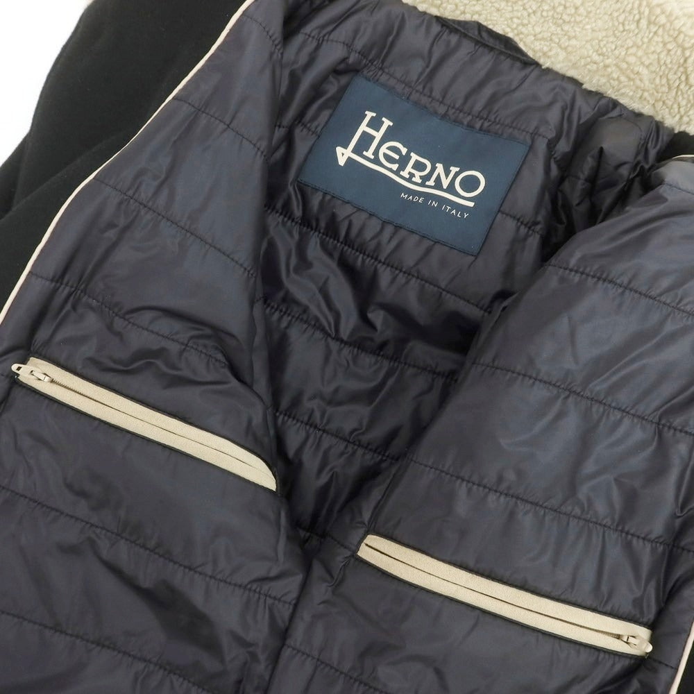 【中古】ヘルノ Herno ウールカシミヤ 中綿 バルスタリーノブルゾン ブラック【 48 】【 状態ランクB 】【 メンズ 】