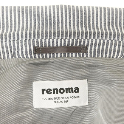 【中古】レノマ renoma EDIFICEコラボ シアサッカーコットン ダブルスーツ ライトグレーxホワイト【 46 】【 状態ランクB 】【 メンズ 】