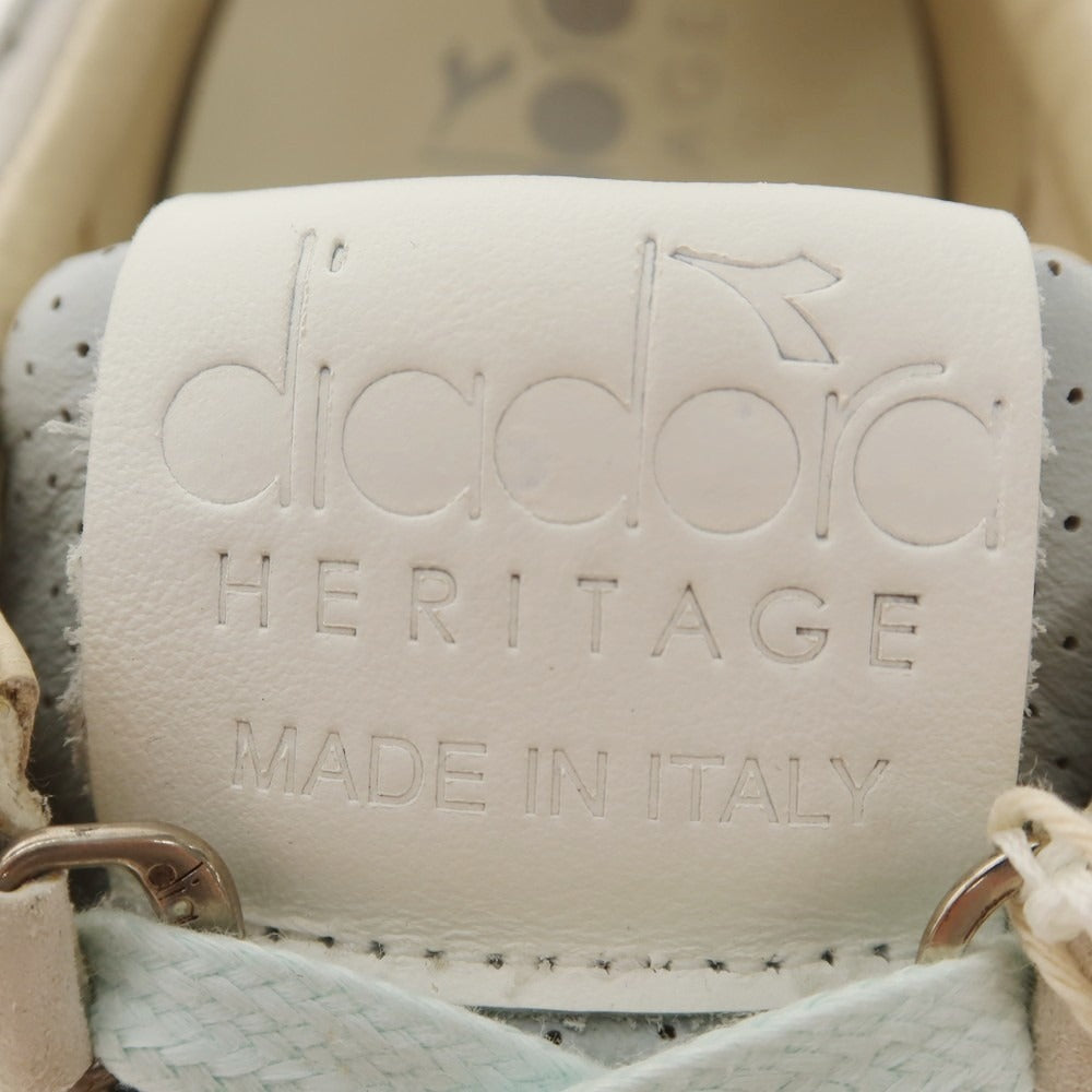 【中古】ディアドラ Diadora HERITAGE EQUIPE スニーカー ライトグレーxホワイト【 26 】【 状態ランクA 】【 メンズ 】