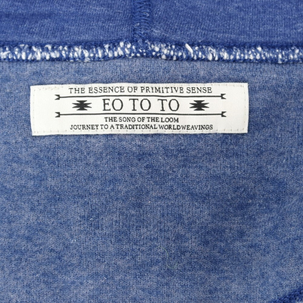 【中古】エオトト EOTOTO コットン ポリエステル スウェット ジップアップ パーカー ダルブルー【サイズS】【 状態ランクC 】【 メンズ 】 [EPD]