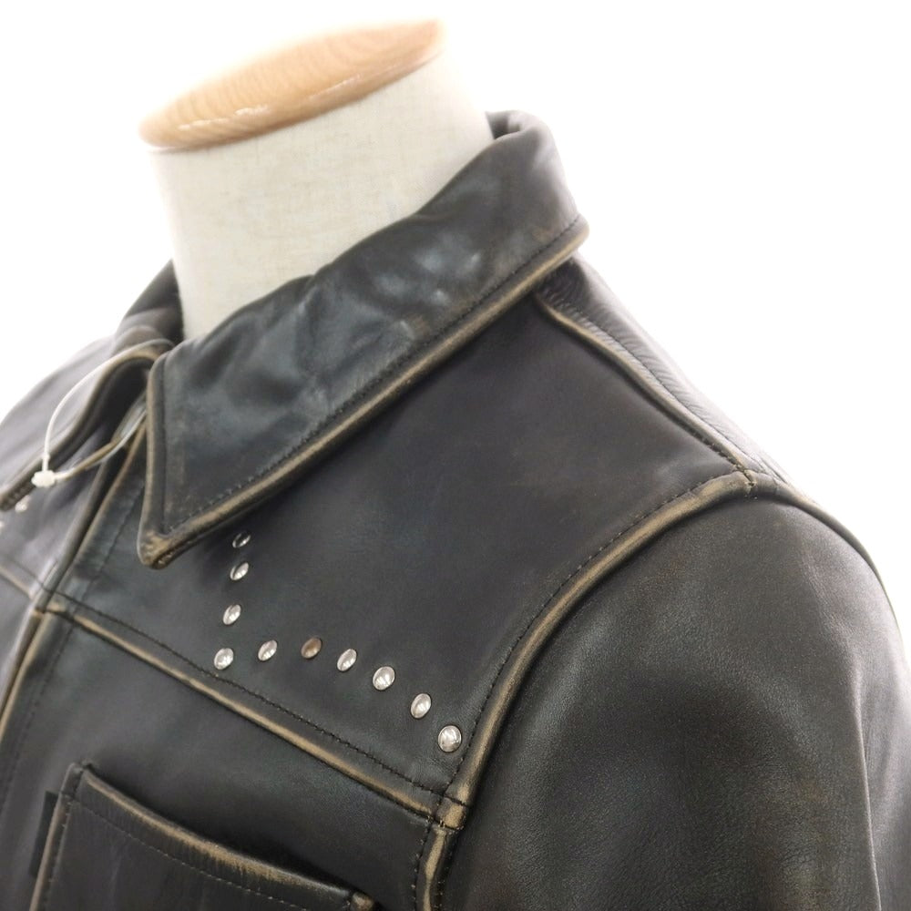 【中古】レッドイヤー ポールスミス RED EAR PAUL SMITH スタッズ レザーブルゾン ブラック【 M 】【 状態ランクC 】【 メンズ 】
