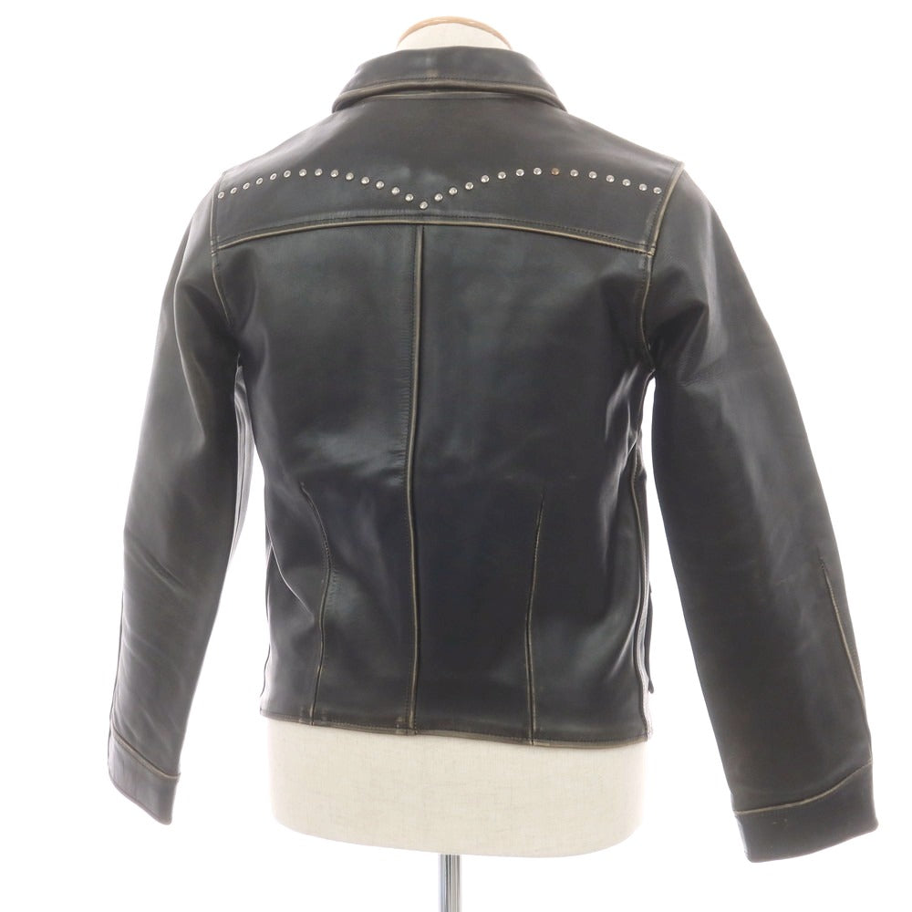 【中古】レッドイヤー ポールスミス RED EAR PAUL SMITH スタッズ レザーブルゾン ブラック【 M 】【 状態ランクC 】【 メンズ 】