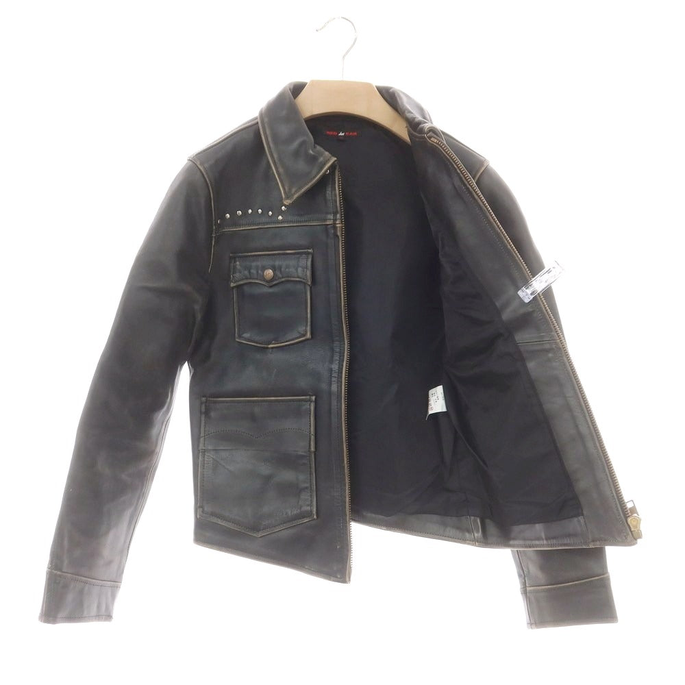 【中古】レッドイヤー ポールスミス RED EAR PAUL SMITH スタッズ レザーブルゾン ブラック【 M 】【 状態ランクC 】【 メンズ 】