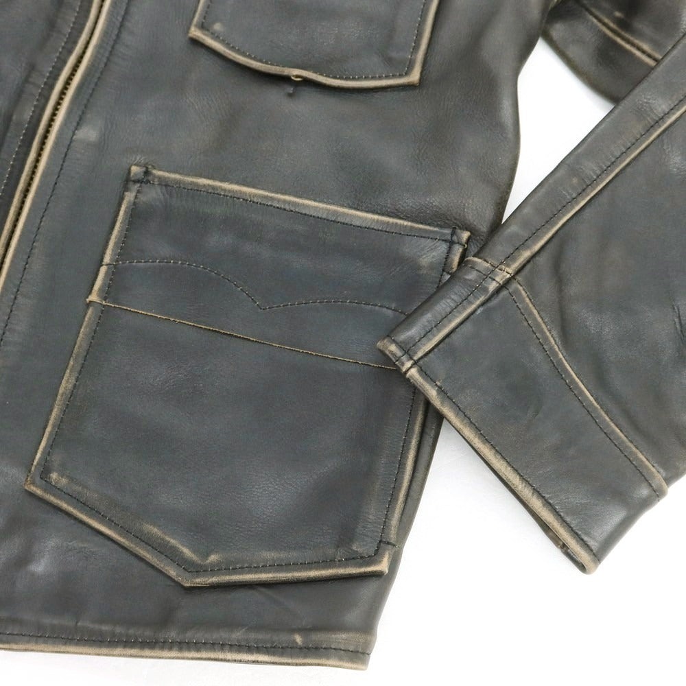 【中古】レッドイヤー ポールスミス RED EAR PAUL SMITH スタッズ レザーブルゾン ブラック【 M 】【 状態ランクC 】【 メンズ 】