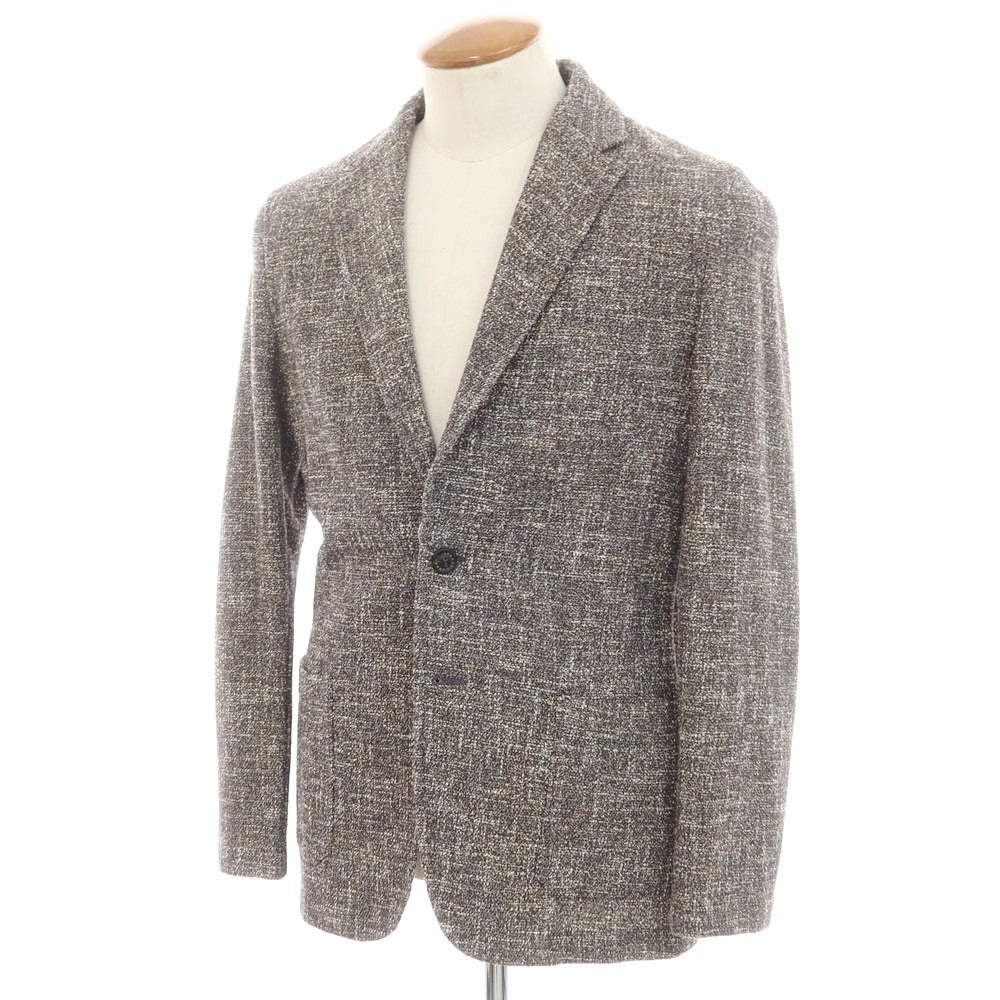 【中古】ティージャケット T-JACKET コットンアクリル カジュアルジャケット ブラウンxネイビー×ホワイト【 M 】【 状態ランクB 】【 メンズ 】