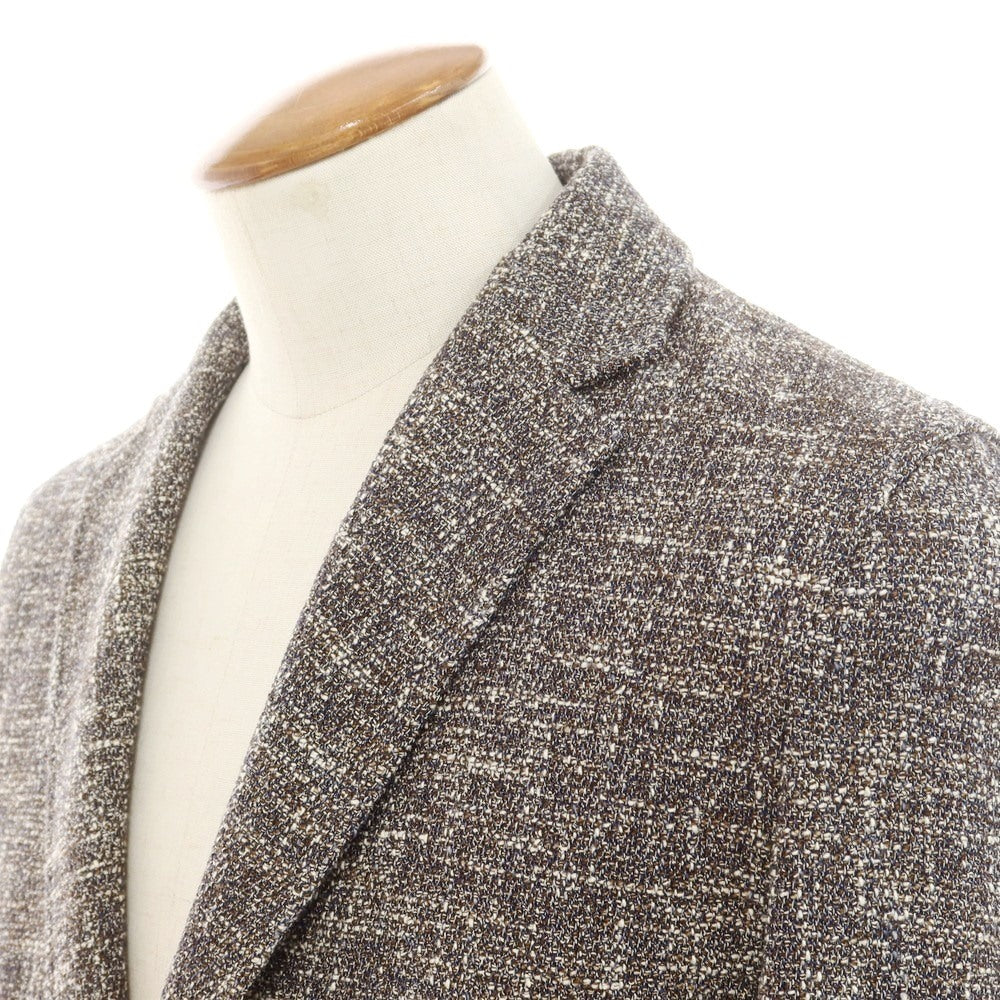 【中古】ティージャケット T-JACKET コットンアクリル カジュアルジャケット ブラウンxネイビー×ホワイト【 M 】【 状態ランクB 】【 メンズ 】