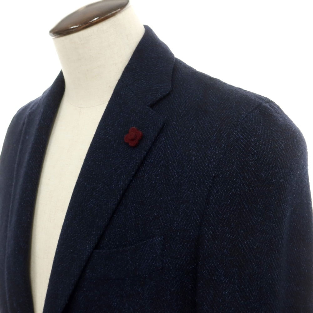 【中古】ラルディーニ LARDINI ウール テーラードジャケット ネイビー【 48 】【 状態ランクB 】【 メンズ 】