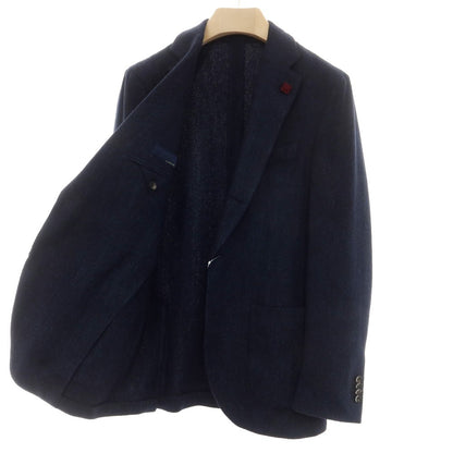 【中古】ラルディーニ LARDINI ウール テーラードジャケット ネイビー【 48 】【 状態ランクB 】【 メンズ 】