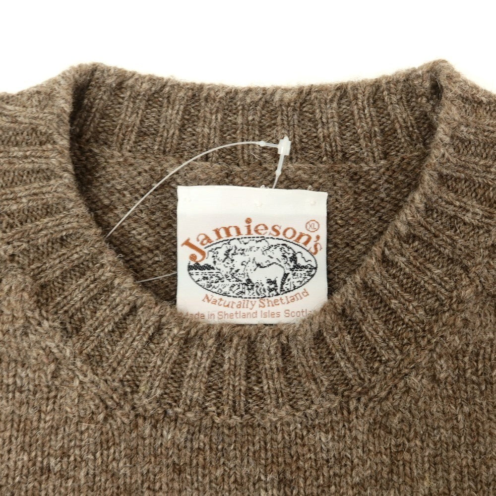 【中古】ジャミーソンズニットウェア Jamieson’s Knitwear ミドルゲージ ウール クルーネック プルオーバーニット ブラウン【 XL 】【 状態ランクB 】【 メンズ 】