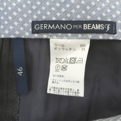 【中古】ジェルマーノ GERMANO BEAMS F別注 ストレッチ ウール ドレススラックスパンツ ダークグレー【 46 】【 状態ランクB 】【 メンズ 】