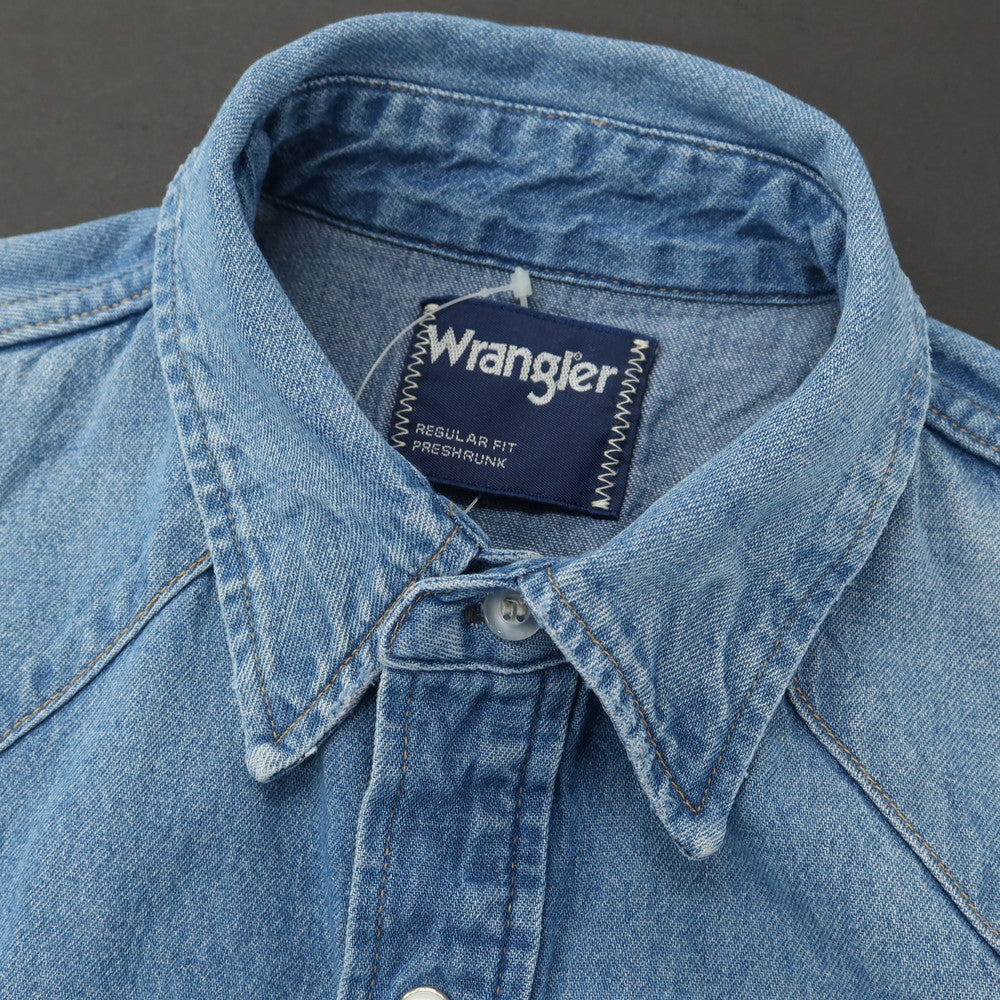 【中古】ラングラー Wrangler コットン デニム ウエスタンシャツ ブルー【 S 】【 状態ランクC 】【 メンズ 】