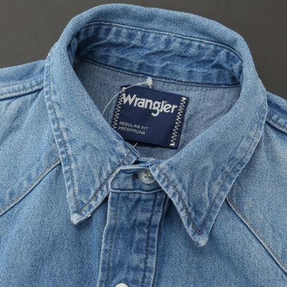 【中古】ラングラー Wrangler コットン デニム ウエスタンシャツ ブルー【 S 】【 状態ランクC 】【 メンズ 】