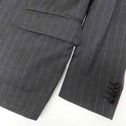 【中古】ラルディーニ LARDINI ウール ストライプ 3つボタンスーツ ダークグレー【 46 】【 状態ランクC 】【 メンズ 】