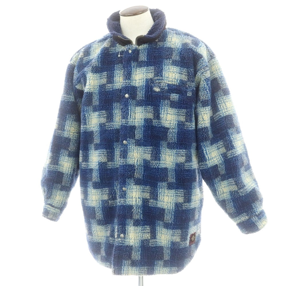 【中古】コロンビア Columbia ポリエステル フリースジャケット ネイビーxホワイト【 表記不明（L位） 】【 状態ランクC 】【 メンズ 】