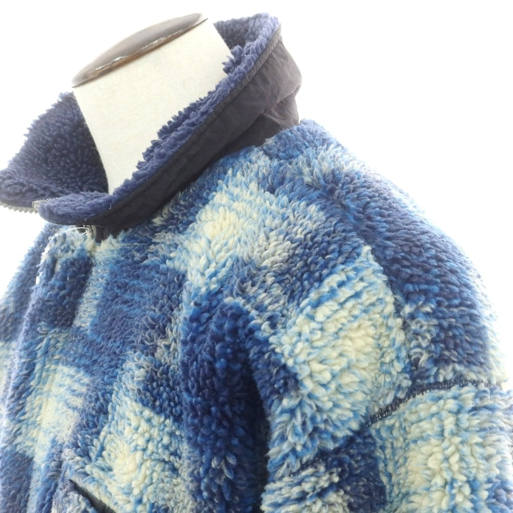 【中古】コロンビア Columbia ポリエステル フリースジャケット ネイビーxホワイト【 表記不明（L位） 】【 状態ランクC 】【 メンズ 】