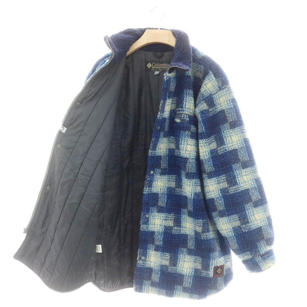 【中古】コロンビア Columbia ポリエステル フリースジャケット ネイビーxホワイト【サイズ表記不明（L位）】【 状態ランクC 】【 メンズ 】 [CPD]