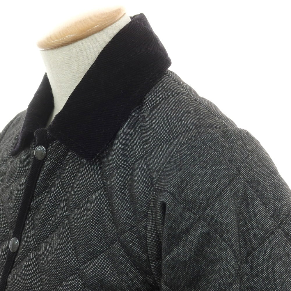 【中古】ラベンハム LAVENHAM ポリエステル 中綿 キルティングブルゾン グレーxブラック【 34 】【 状態ランクB 】【 メンズ 】