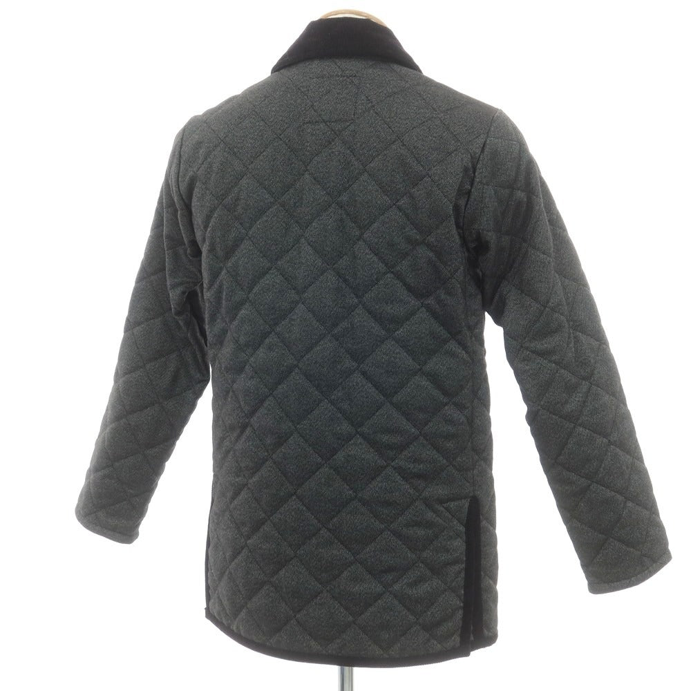 【中古】ラベンハム LAVENHAM ポリエステル 中綿 キルティングブルゾン グレーxブラック【 34 】【 状態ランクB 】【 メンズ 】