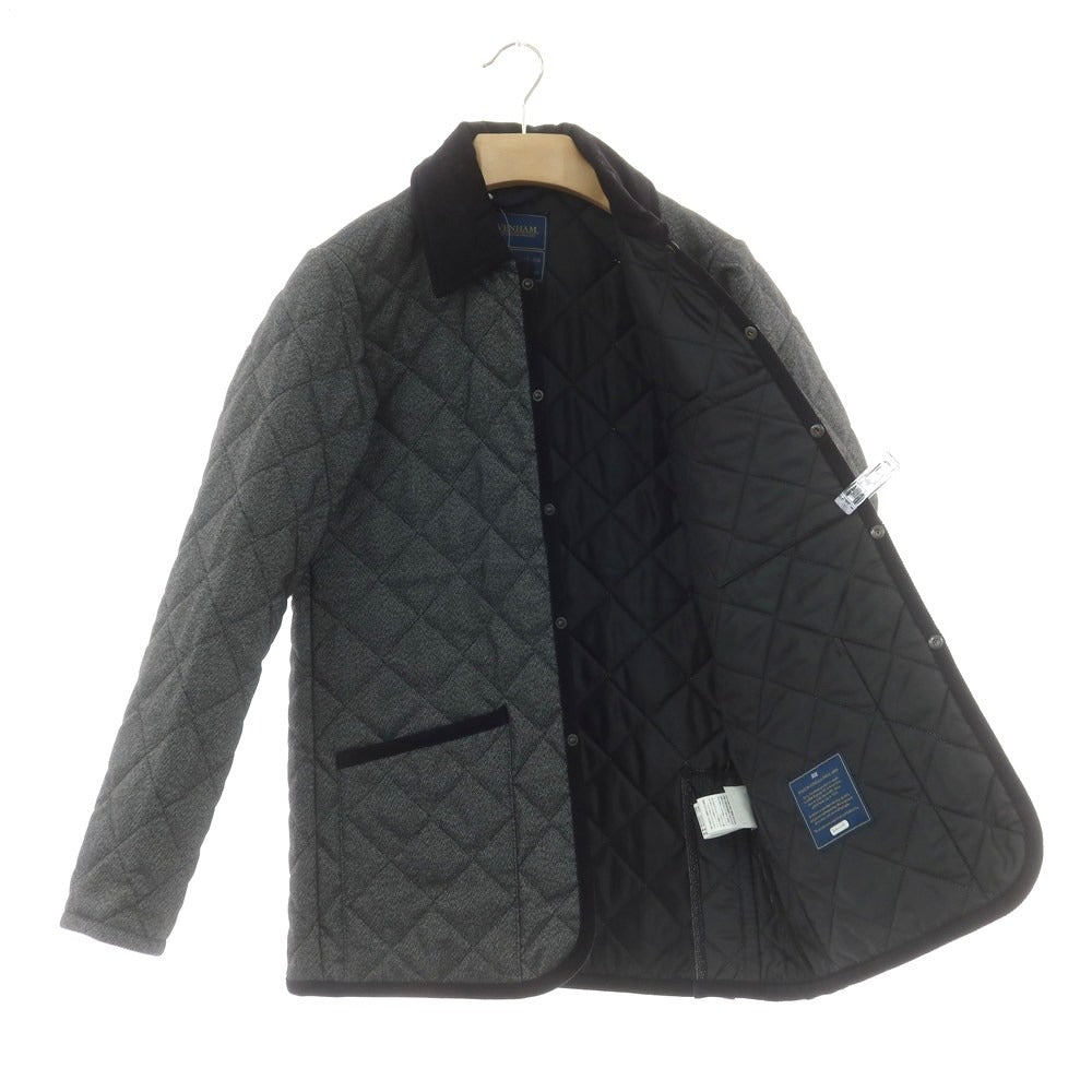 【中古】ラベンハム LAVENHAM ポリエステル 中綿 キルティングブルゾン グレーxブラック【 34 】【 状態ランクB 】【 メンズ 】