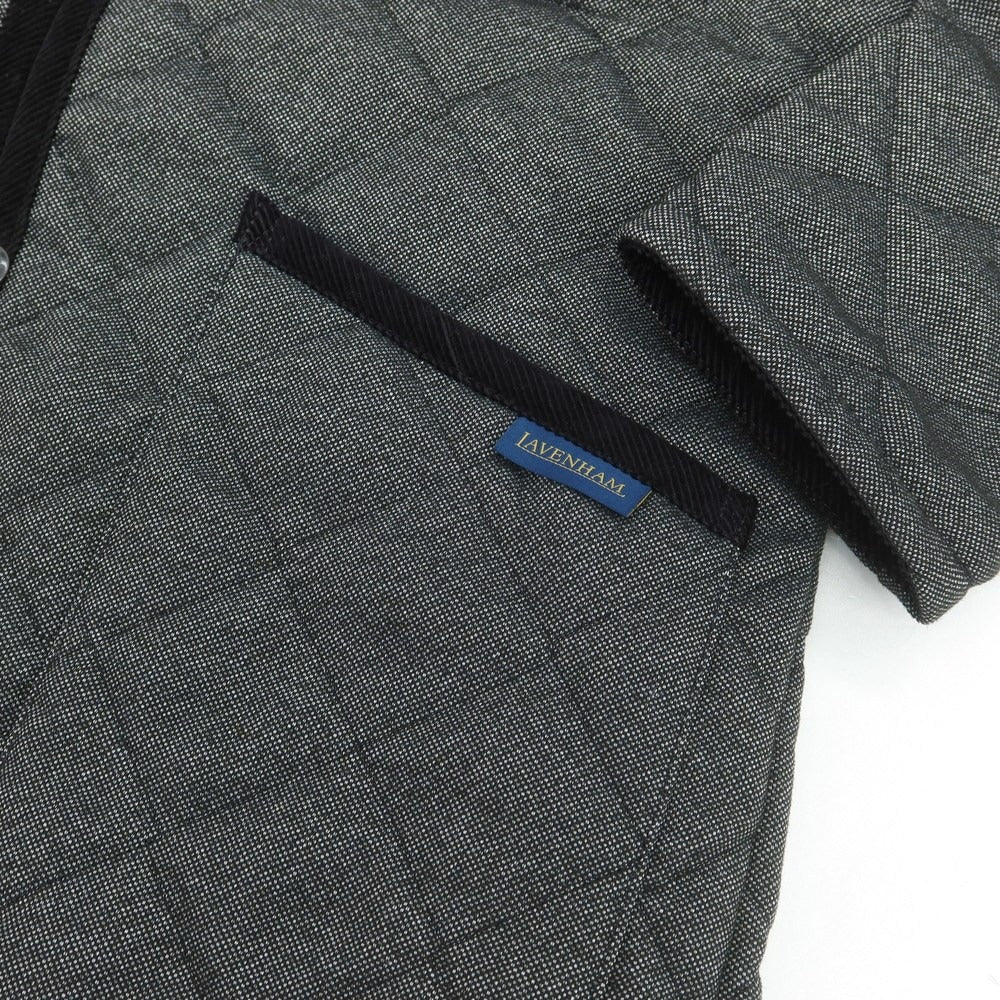 【中古】ラベンハム LAVENHAM ポリエステル 中綿 キルティングブルゾン グレーxブラック【 34 】【 状態ランクB 】【 メンズ 】