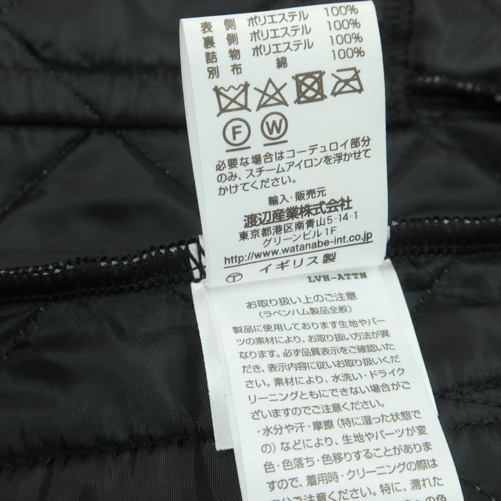 【中古】ラベンハム LAVENHAM ポリエステル 中綿 キルティングブルゾン グレーxブラック【 34 】【 状態ランクB 】【 メンズ 】