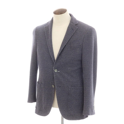 【中古】バーニーズニューヨーク BARNEYS NEWYORK コットンジャージー 3B カジュアルジャケット ネイビーxホワイト【 50 】【 状態ランクC 】【 メンズ 】