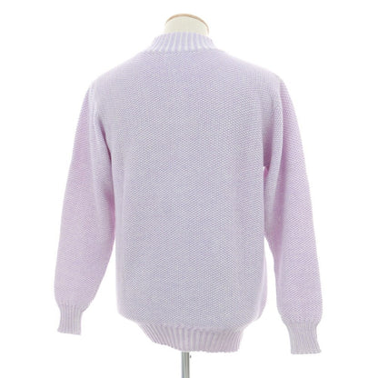 【中古】ホウウィック HAWICK カシミヤコットン ニット ダブルジップ カーディガン ラベンダーxホワイト【 40 】【 状態ランクB 】【 メンズ 】