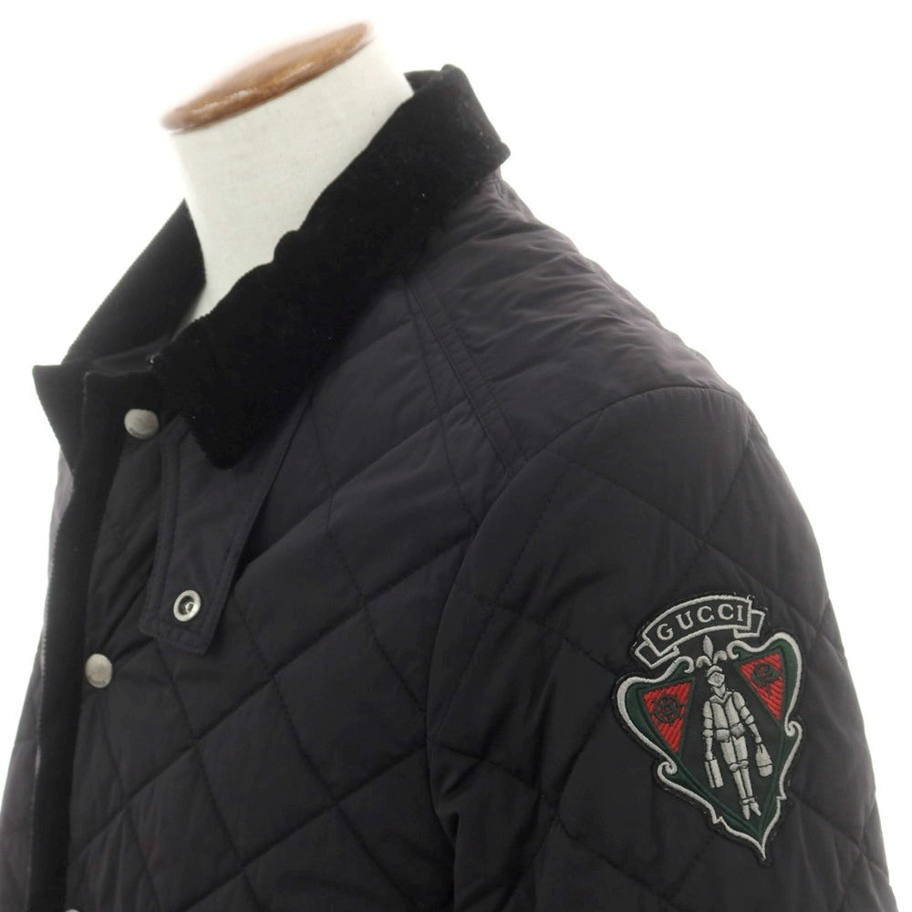 【中古】グッチ GUCCI ナイロンポリウレタン 中綿 キルティングブルゾン ブラック【 46 】【 状態ランクB 】【 メンズ 】