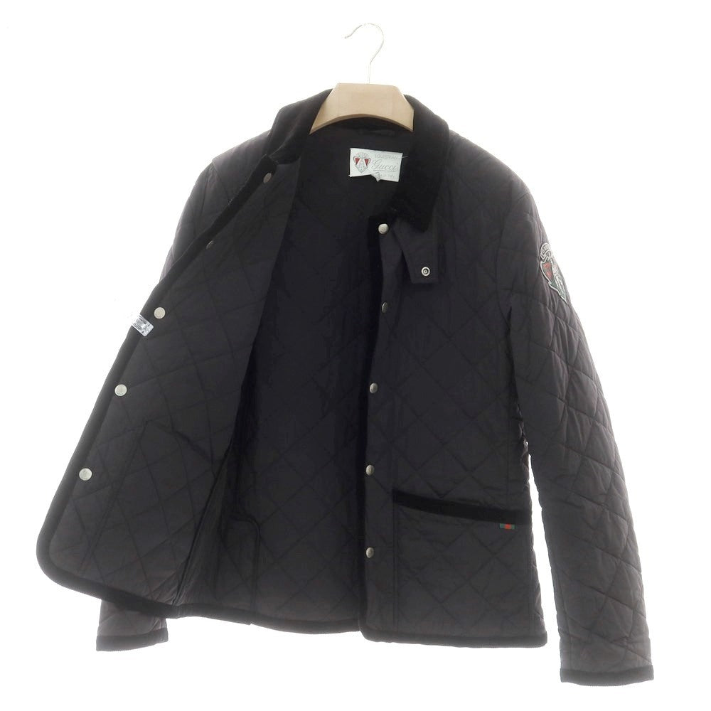【中古】グッチ GUCCI ナイロンポリウレタン 中綿 キルティングブルゾン ブラック【 46 】【 状態ランクB 】【 メンズ 】