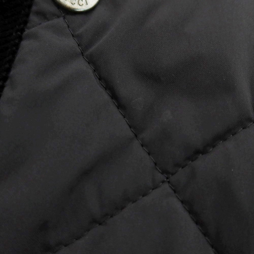 【中古】グッチ GUCCI ナイロンポリウレタン 中綿 キルティングブルゾン ブラック【 46 】【 状態ランクB 】【 メンズ 】