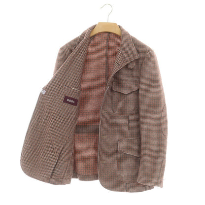 【中古】ロダ RODA ウールポリエステル ガンクラブチェック スタンドカラー ハンティングジャケット グレーxブラウン【 46 】【 状態ランクB 】【 メンズ 】