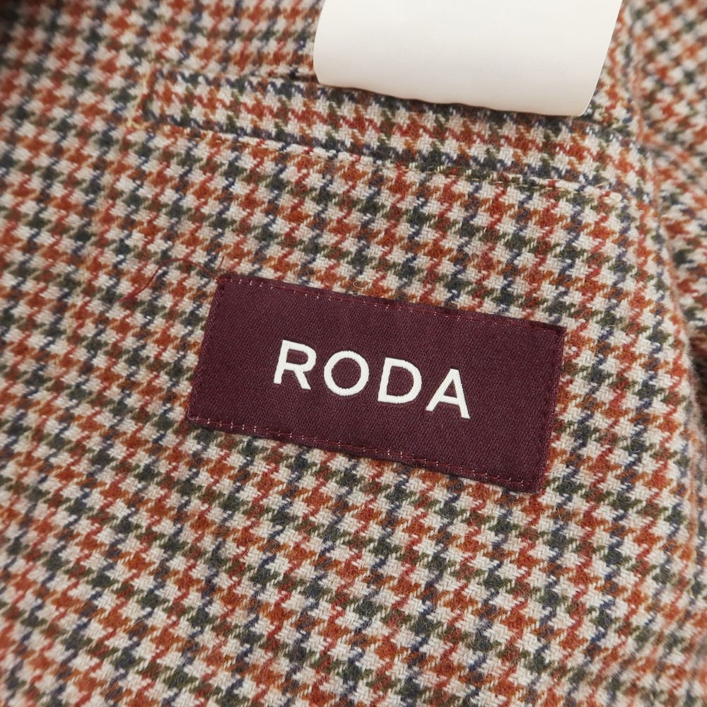 【中古】ロダ RODA ウールポリエステル ガンクラブチェック スタンドカラー ハンティングジャケット グレーxブラウン【 46 】【 状態ランクB 】【 メンズ 】